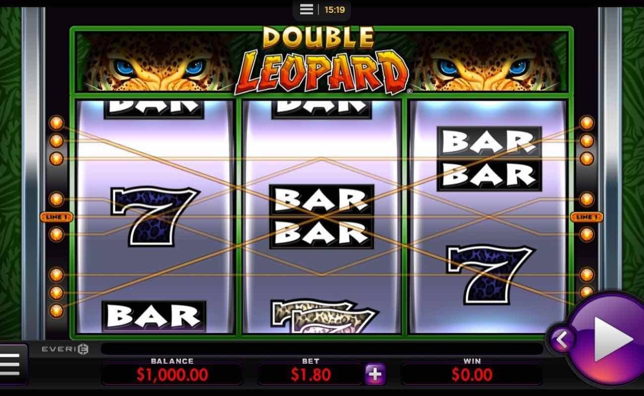 Screenshot of Double Leopard online slot by Everi.