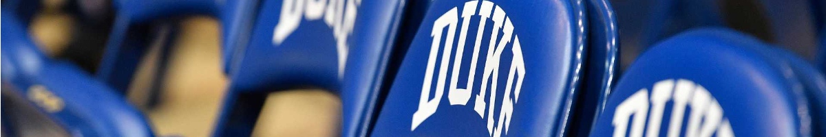 Duke basketball team blue chairs in a row
