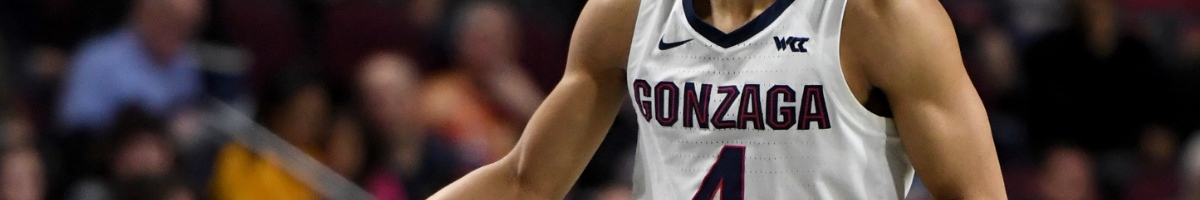 Basketball player wearing Gonzaga Bulldogs shirt