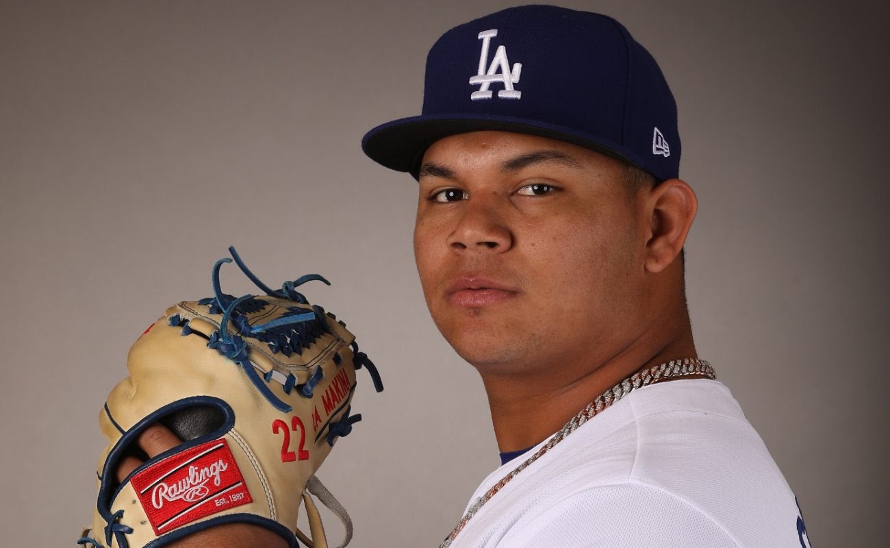 Pitcher Brusdar Graterol #48 of the Los Angeles Dodgers poses for a portrait during MLB media day