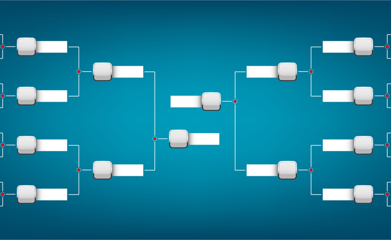 Creative vector illustration of playoffs schedule for march madness basketball