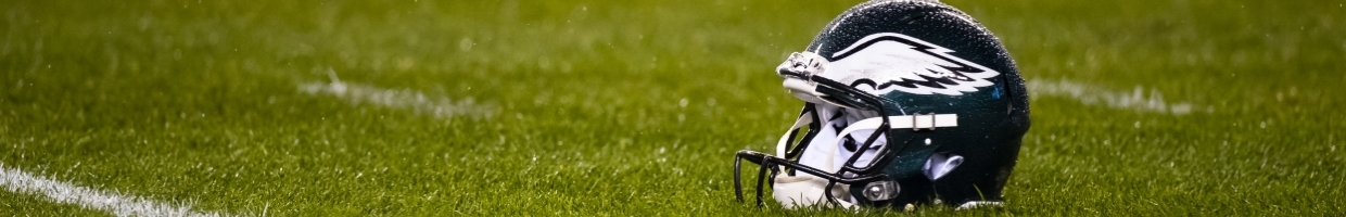 Philadelphia American football helmet on the field