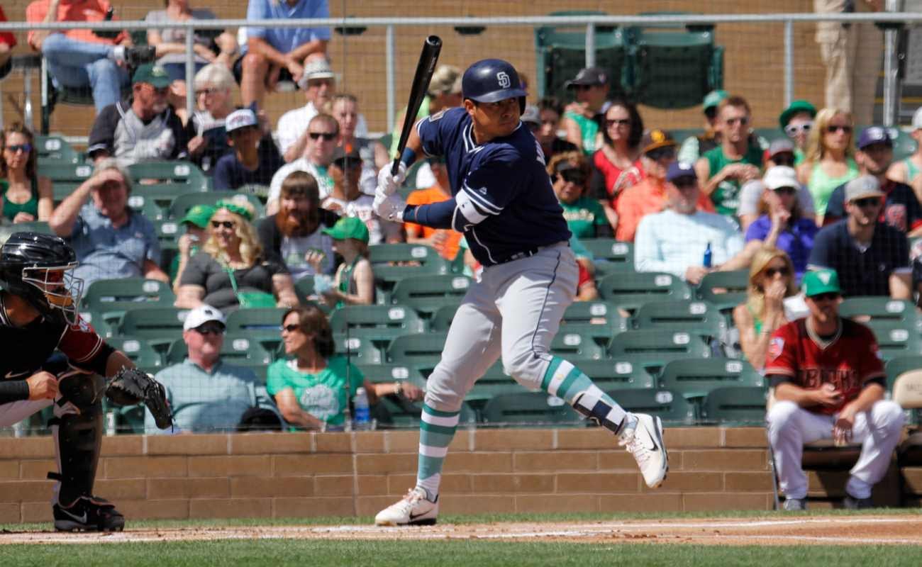 Christian Villanueva 1st baseman of the San Diego Padres playing at Salt River Fields