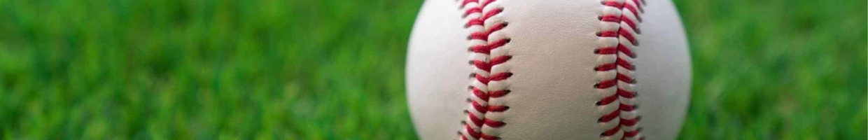 Closeup of baseball on grass