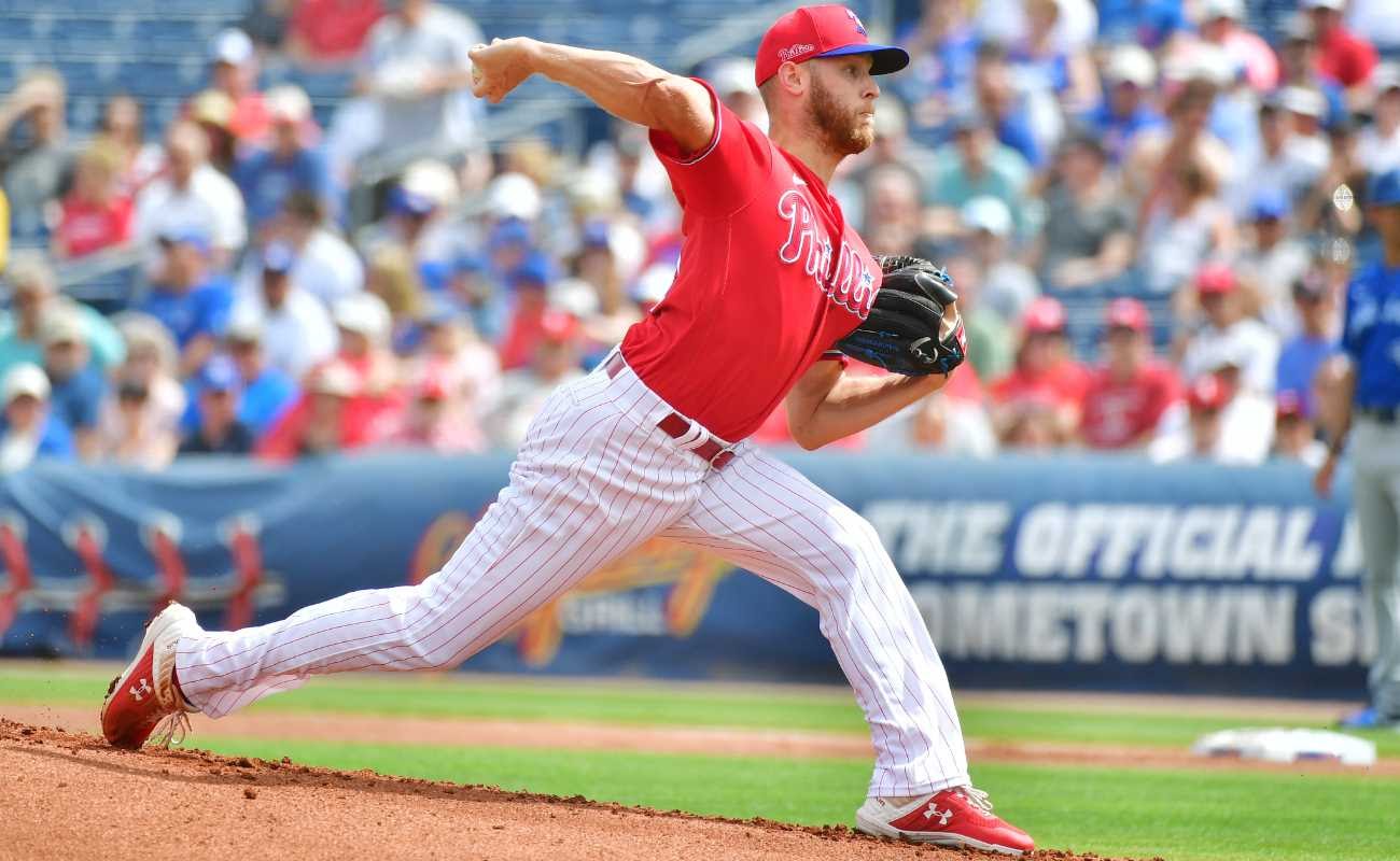 Zack Wheeler #45 of the Philadelphia Phillies delivers a pitch during the first inning of a Grapefruit League spring training