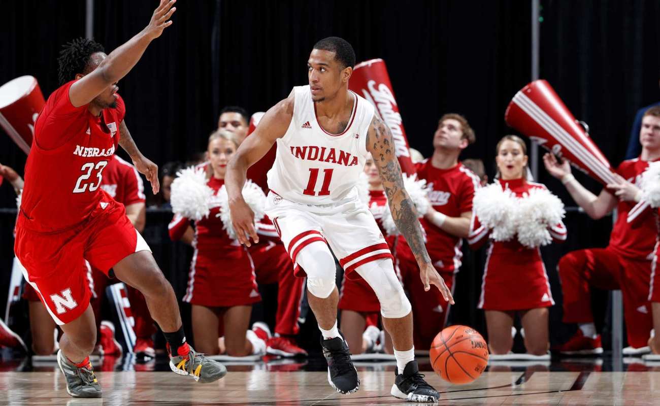 Devonte Green #11 of the Indiana Hoosiers during game against Nebraska Cornhuskers