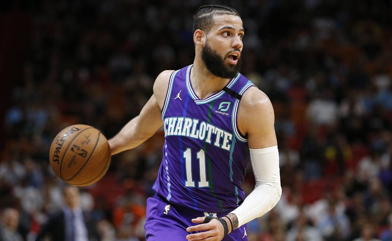 Cody Martin of Charlotte Hornets in action against the Miami Heat at American Airlines Arena