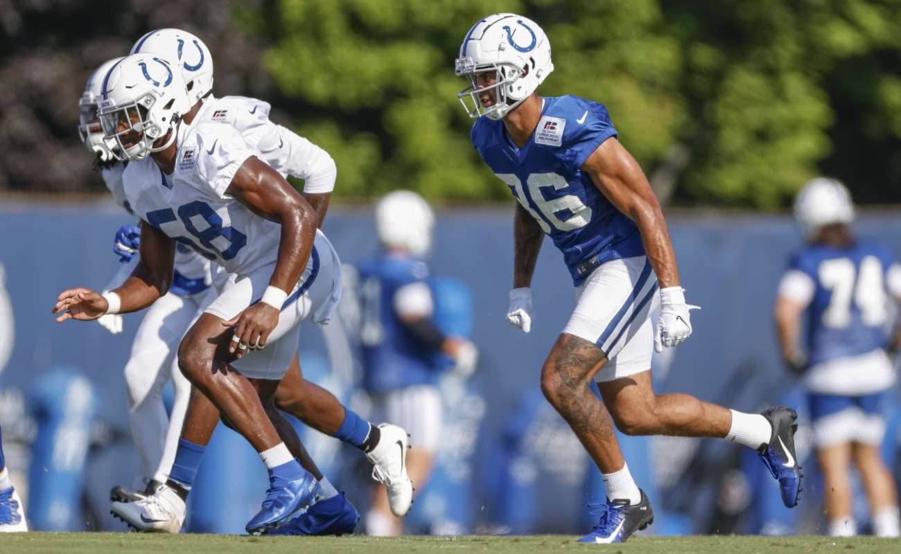 Michael Pittman of Indianapolis Colts during training camp at Indiana Farm Bureau Football Center
