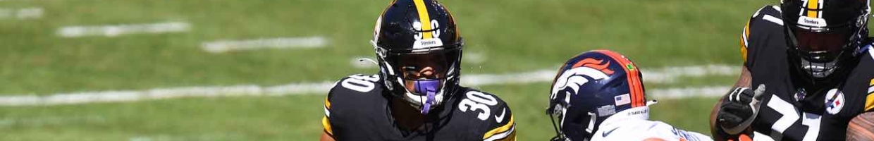 James Conner of Pittsburgh Steelers in game against Denver Broncos at Heinz Field September 2020