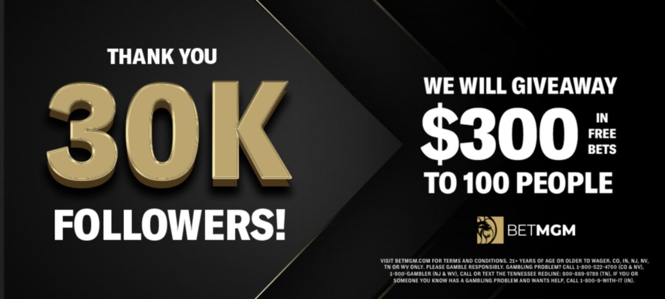 30K followers giveaway offer banner giving $300 in bonus site to 100 people