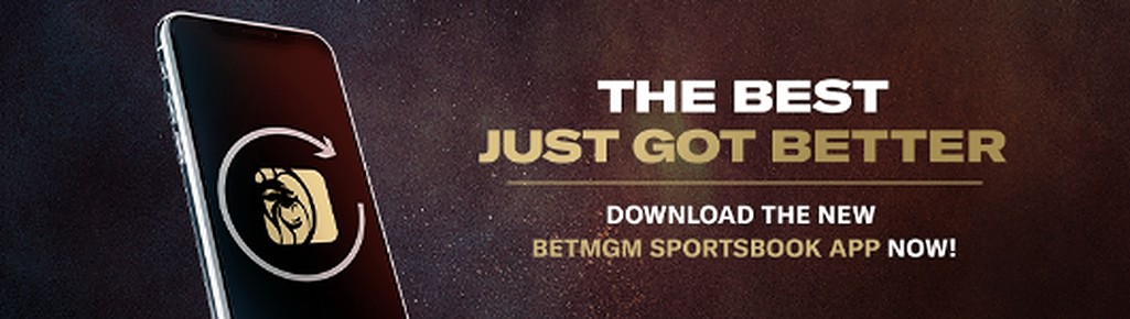 Smartphone featuring the BetMGM logo with a headline that read The Best just Got Better