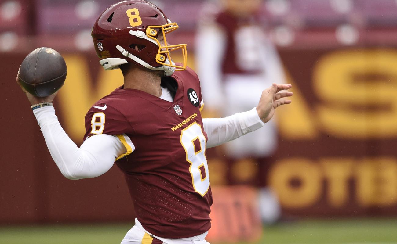 Kyle Allen of Washington Football Team against the Dallas Cowboys at FedExField October 2020.