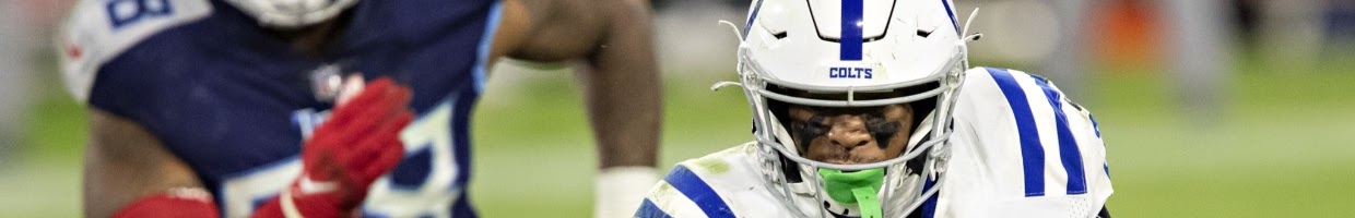 Nyheim Hinesof Indianapolis Colts against the Tennessee Titans at Nissan Stadium November 2020.