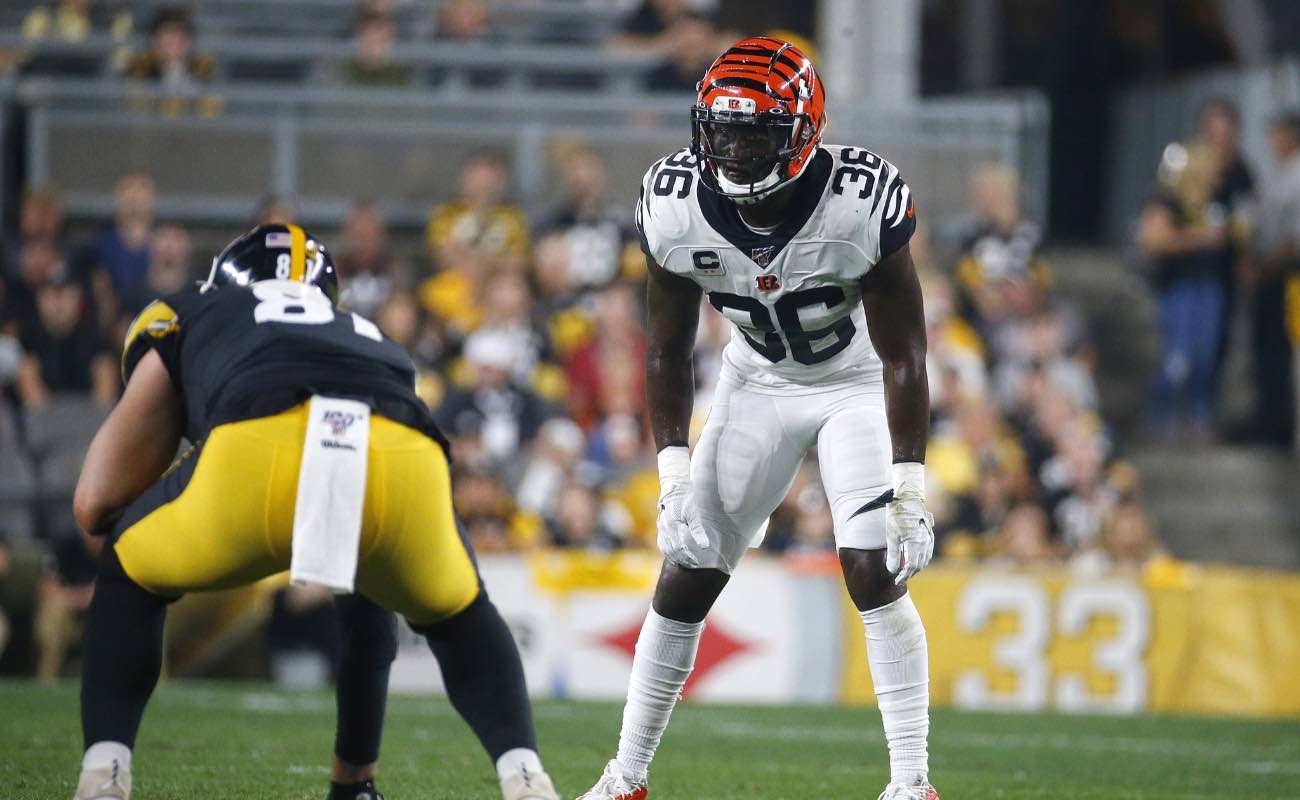 Shawn Williams of Cincinnati Bengals against the Pittsburgh Steelers at Heinz Field September 2019.