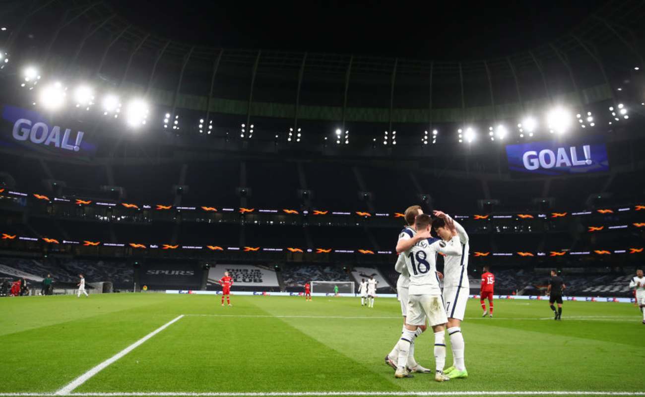 Tottenham Players Celebrate After Scoring a Goal - Photo by Julian Finney / Getty Images