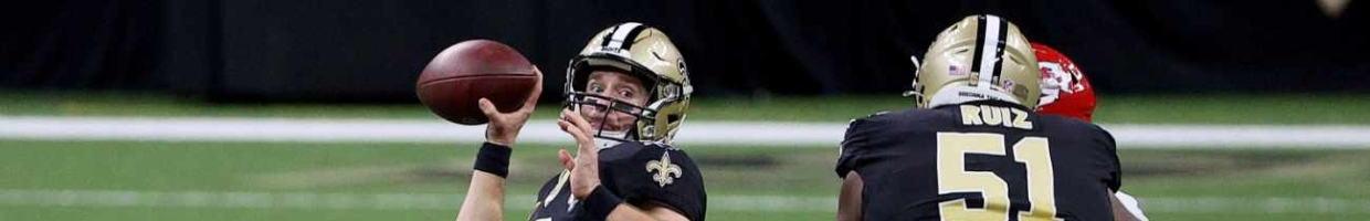 Drew Brees #9 of the New Orleans Saints passes against the Kansas City Chiefs during the third quarter in the game at Mercedes-Benz Superdome on December 20, 2020 in New Orleans, Louisiana. (Photo by Chris Graythen/Getty Images)
