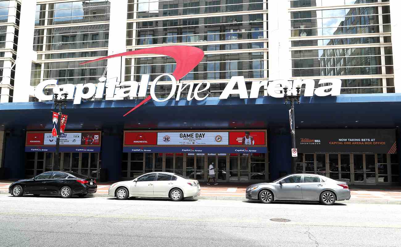 The entrance to the Capital One Arena, Washington, D.C. Photo by Paul Morigi/Getty Images for William Hill US.