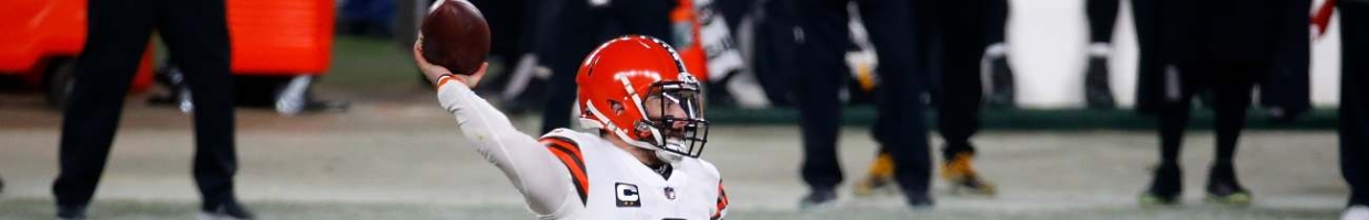 Baker Mayfield #6 of the Cleveland Browns throws a pass during the second half of the AFC Wild Card Playoff game against the Pittsburgh Steelers at Heinz Field on January 10, 2021 in Pittsburgh, Pennsylvania. (Photo by Justin K. Aller/Getty Images)