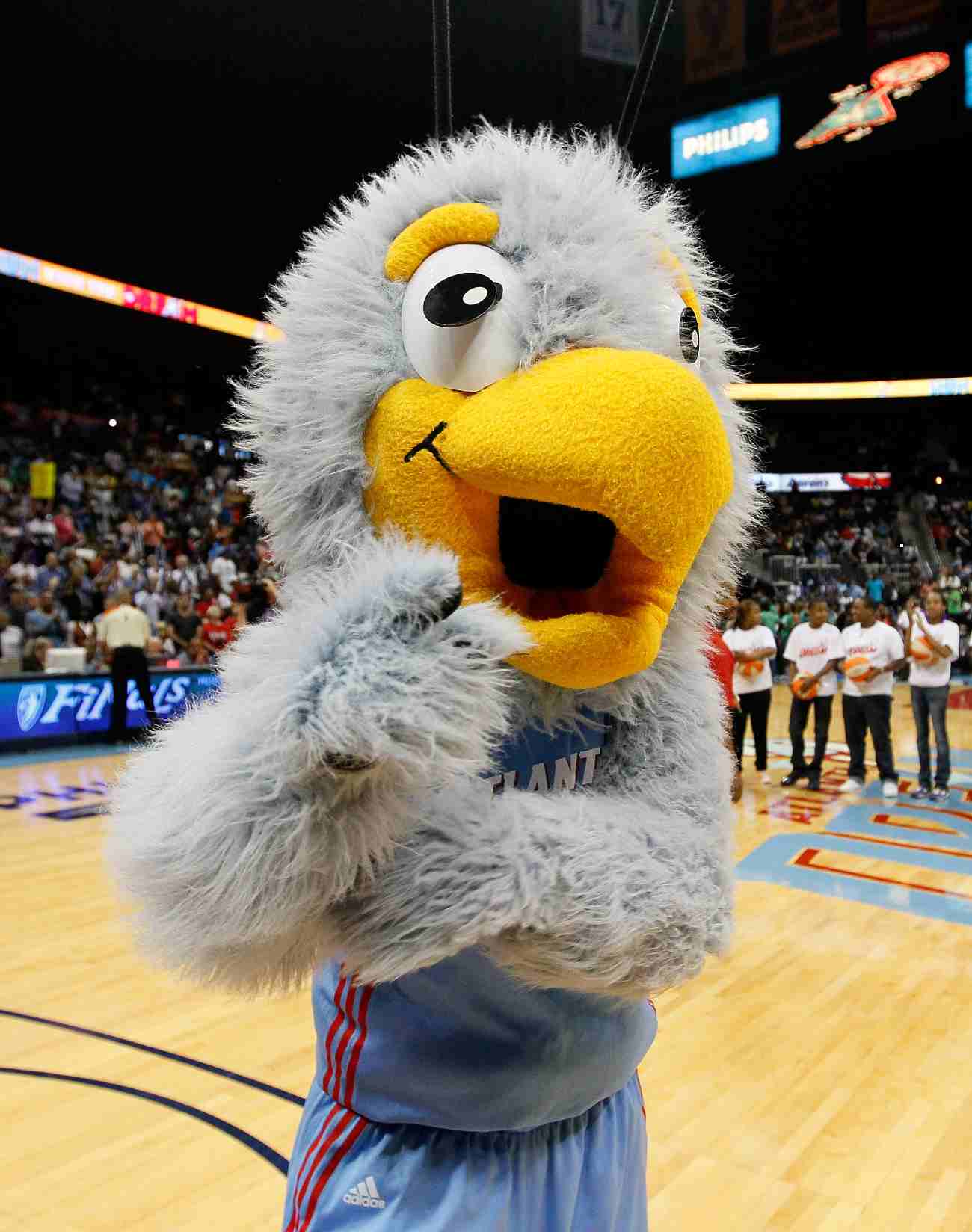 ATLANTA, GA - OCTOBER 07: Star, mascot of the Atlanta Dream, against the Minnesota Lynx in Game Three of the 2011 WNBA Finals at Philips Arena on October 7, 2011 in Atlanta, Georgia. NOTE TO USER: User expressly acknowledges and agrees that, by downloading and or using this Photograph, user is consenting to the terms and conditions of the Getty Images License Agreement. (Photo by Kevin C. Cox/Getty Images)