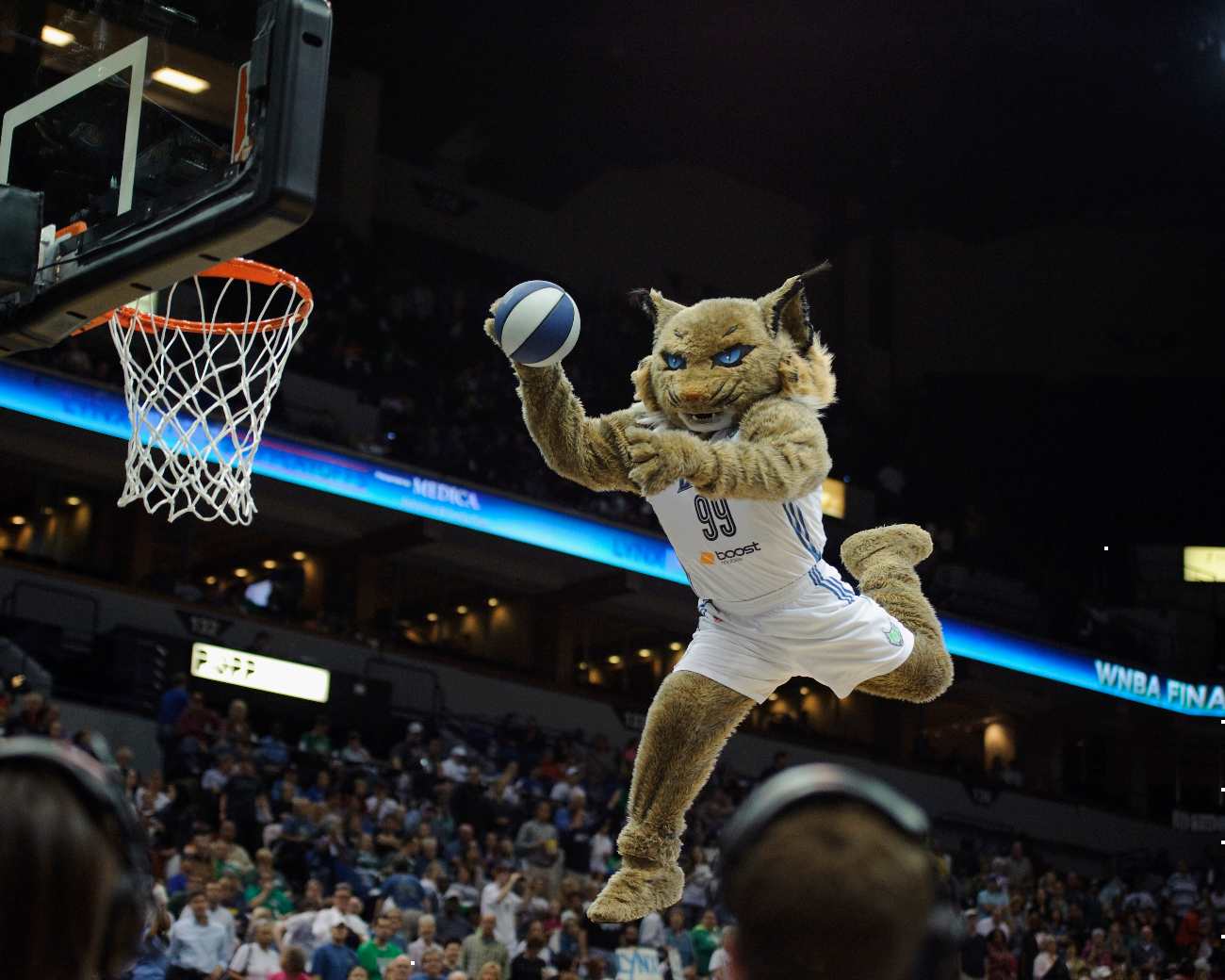 MINNEAPOLIS, MN - OCTOBER 8: Prowl, mascot for the Minnesota Lynx performs during Game Two of the 2013 WNBA Finals between the Minnesota Lynx and the Atlanta Dream on October 8, 2013 at Target Center in Minneapolis, Minnesota. NOTE TO USER: User expressly acknowledges and agrees that, by downloading and or using this Photograph, user is consenting to the terms and conditions of the Getty Images License Agreement. (Photo by Hannah Foslien/Getty Images)