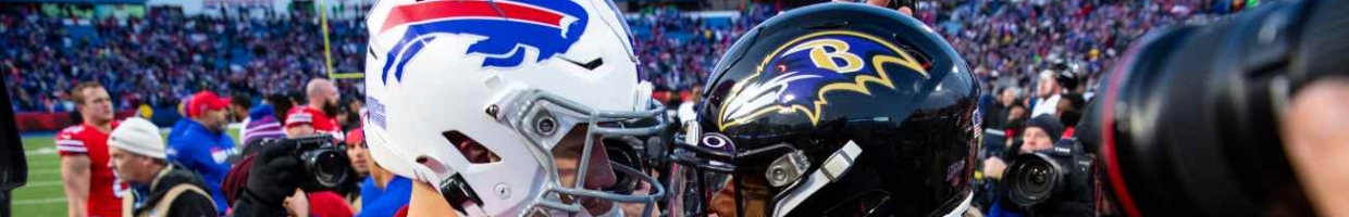 ORCHARD PARK, NY - DECEMBER 08: Josh Allen #17 of the Buffalo Bills shakes hands with Lamar Jackson #8 of the Baltimore Ravens after the game at New Era Field on December 8, 2019 in Orchard Park, New York. Baltimore defeats Buffalo 24-17. (Photo by Brett Carlsen/Getty Images)