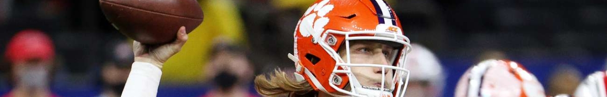 Trevor Lawrence #16 of the Clemson Tigers passes against the Ohio State Buckeyes in the second half during the College Football Playoff semifinal game at the Allstate Sugar Bowl at Mercedes-Benz Superdome on January 01, 2021, in New Orleans, Louisiana. (Photo by Chris Graythen/Getty Images)