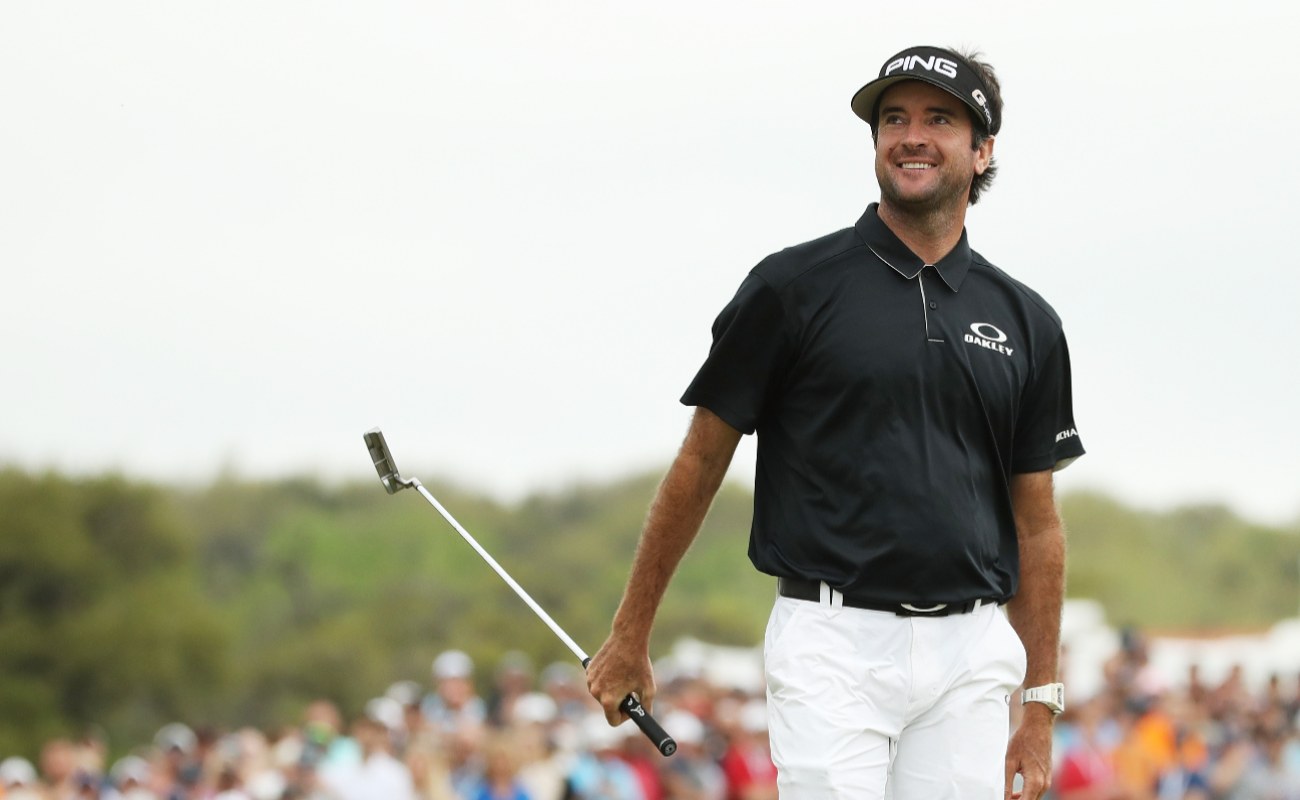 Bubba Watson of the United States reacts on the 13th green during his semifinal round match against Justin Thomas of the United States in the World Golf Championships-Dell Match Play at Austin Country Club on March 25, 2018 in Austin, Texas. (Photo by Gregory Shamus/Getty Images)