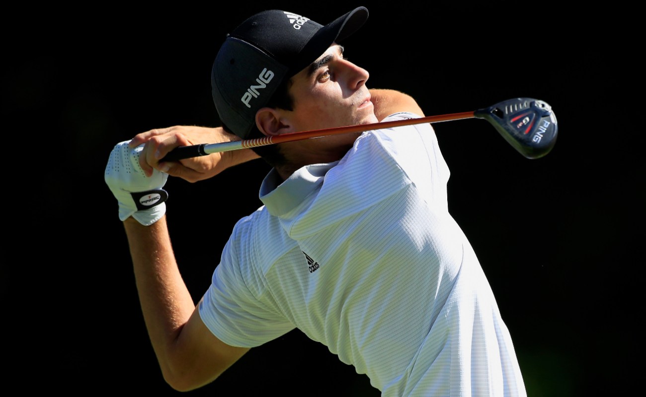 Joaquin Niemann of Chile plays his shot from the 13th tee during the second round of the John Deere Classic Austen Truslow TPC Deere Run on July 12, 2019 in Silvis, Illinois.