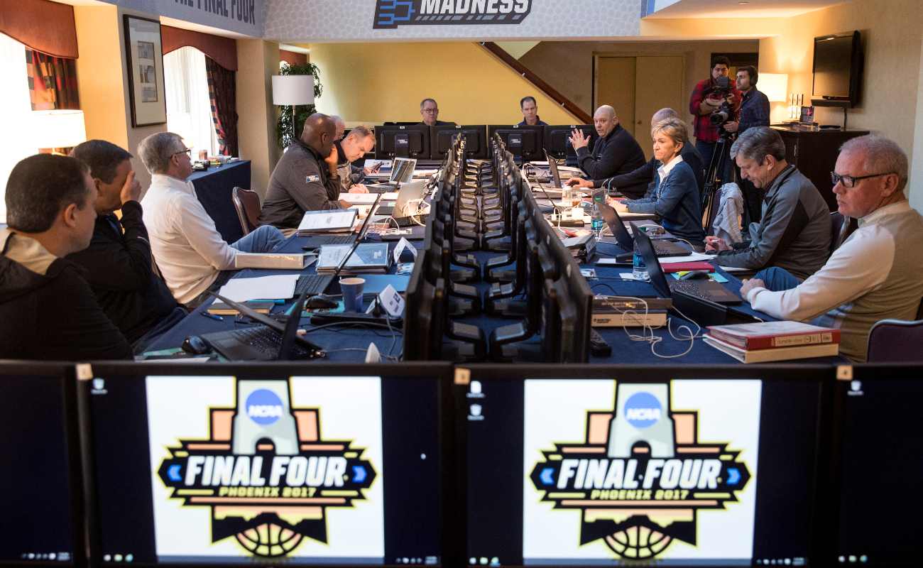 NEW YORK, NY - MARCH 8: The NCAA Basketball Tournament Selection Committee meets on Wednesday afternoon, March 8, 2017 in New York City. The committee is gathered in New York to begin the five-day process of selecting and seeding the field of 68 teams for the NCAA MenÕs Basketball Tournament. The final bracket will be released on Sunday evening following the completion of conference tournaments. (Photo by Drew Angerer/Getty Images)