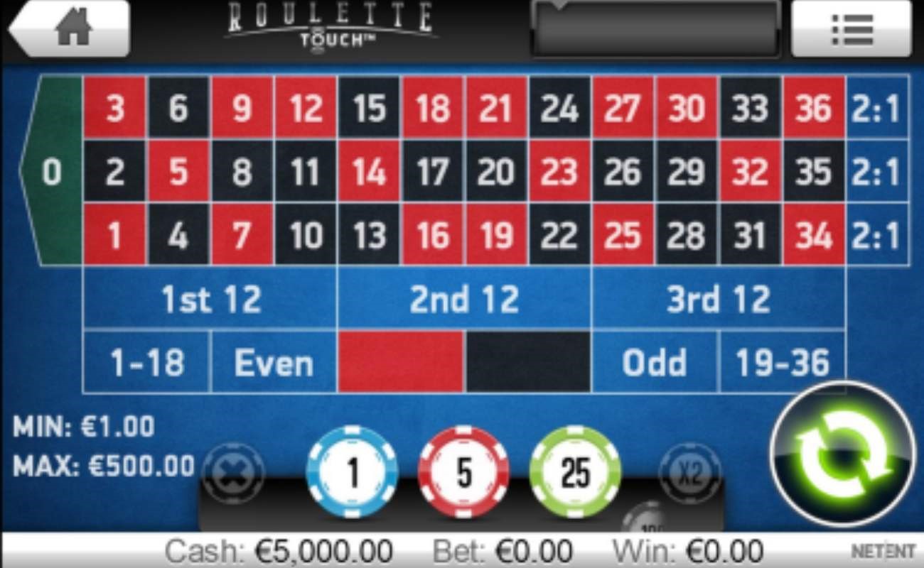 Roulette Touch online casino game by NetEnt. 