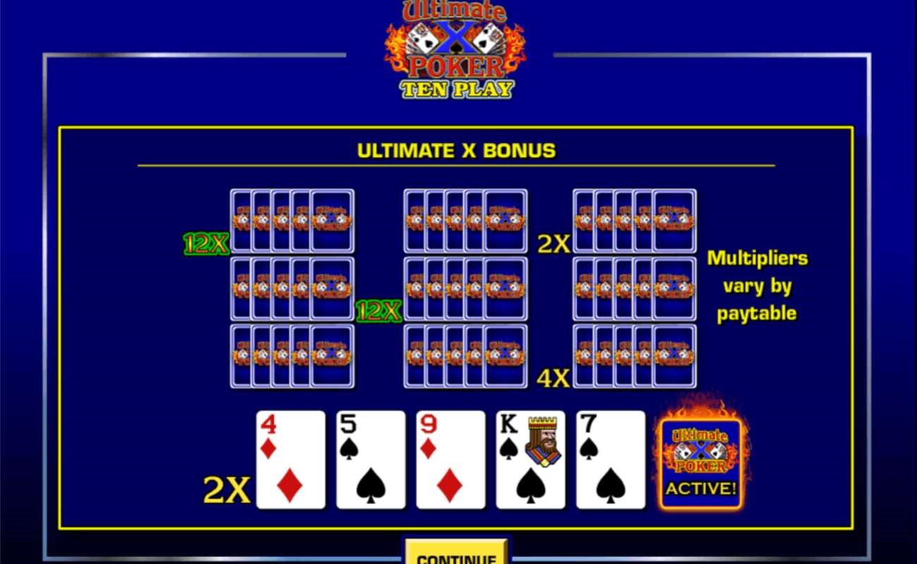 Ultimate X Ten Play online casino game by IGT.