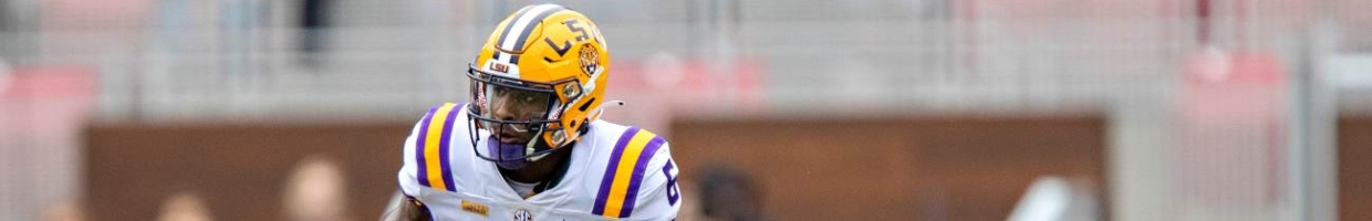 FAYETTEVILLE, AR - NOVEMBER 21: Terrace Marshall Jr. #6 of the LSU Tigers runs the ball in the first quarter of a game against the Arkansas Razorbacks at Razorback Stadium on November 21, 2020 in Fayetteville, Arkansas. (Photo by Wesley Hitt/Getty Images)